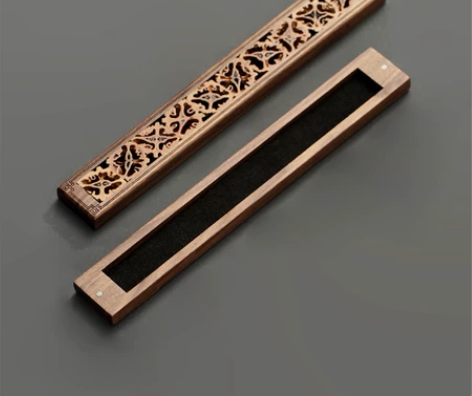 木质线香炉线香盒室内家用香炉卧香炉核桃胡桃...