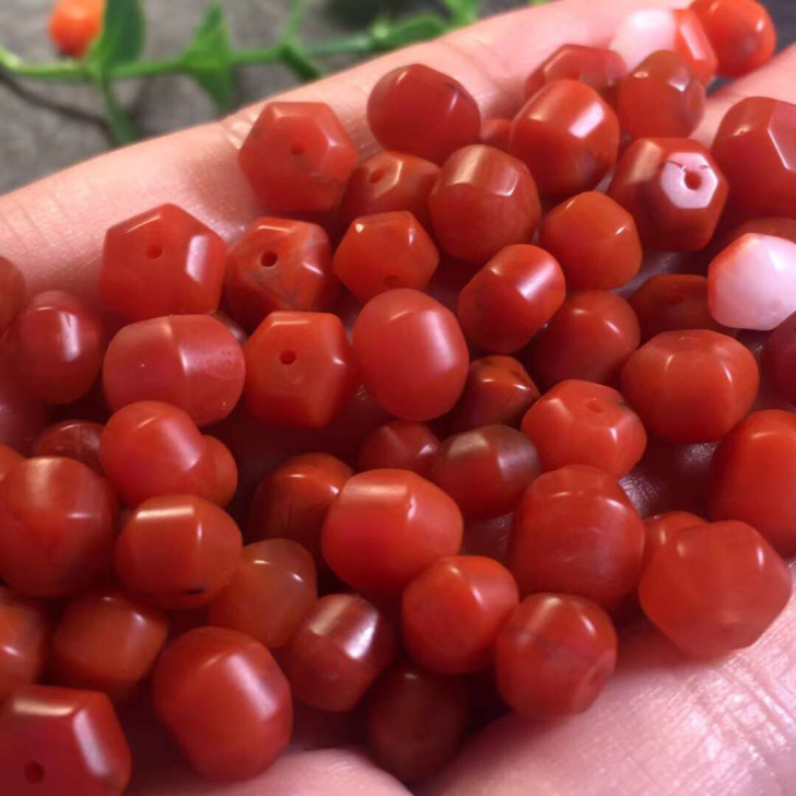 精品保山南红玛瑙唐六棱散珠配件多宝diy设...