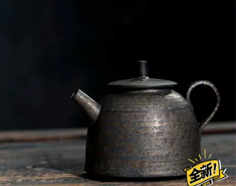手工陶壶，日式窑变泡茶壶，仿古鎏金工艺，顺...