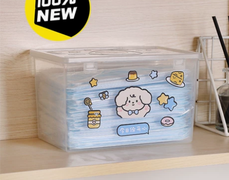 桌面收纳盒透明大容量收纳盒家用整理盒透明塑...