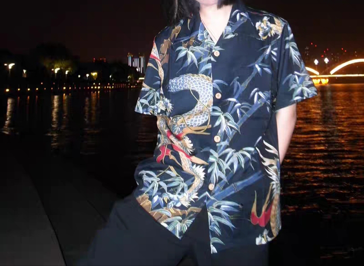 古着vintage 千禧龙图腾夏威夷短袖 ...
