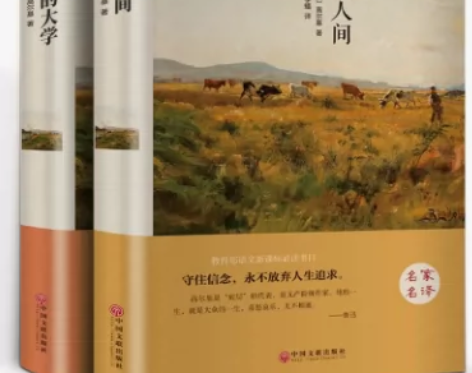 精装版2册在人间/我的大学高尔基正版原著高...