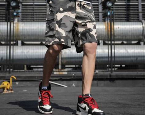 夏季迷彩工装短裤男加肥大码宽松休闲潮牌胖子...