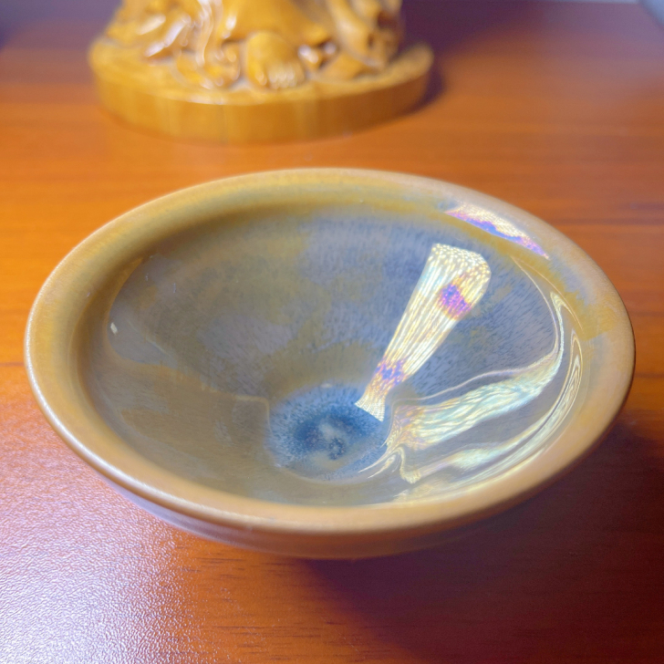 建阳建盏龙窑柴烧玉子束口杯