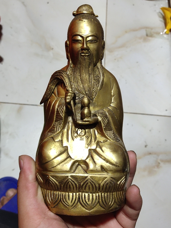 太上老君铜像，高19厘米，重1.5斤，低价...