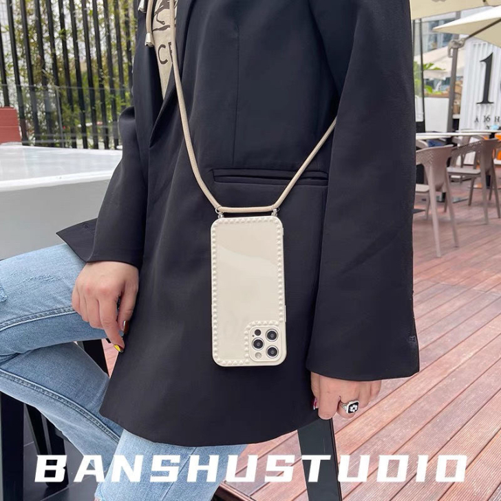 iPhone12 挂绳手机壳小清新 ins风