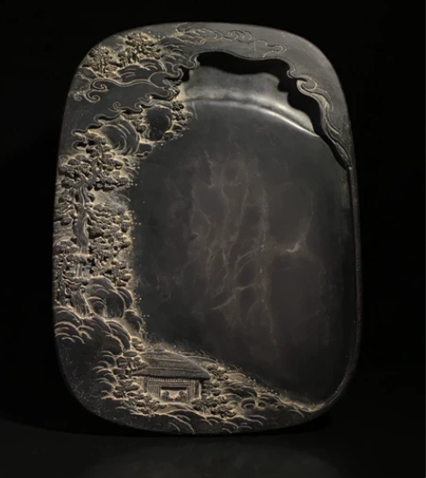 旧藏老坑端石江山秀美文房端砚，石料考究，质...