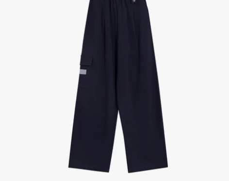 青蔷薇简约百搭工装裤女2020年夏装新款宽...