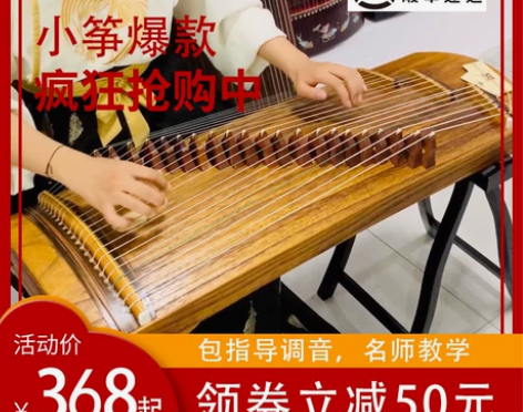 芈乐古筝初学者入门小型便携式21弦迷你筝儿...