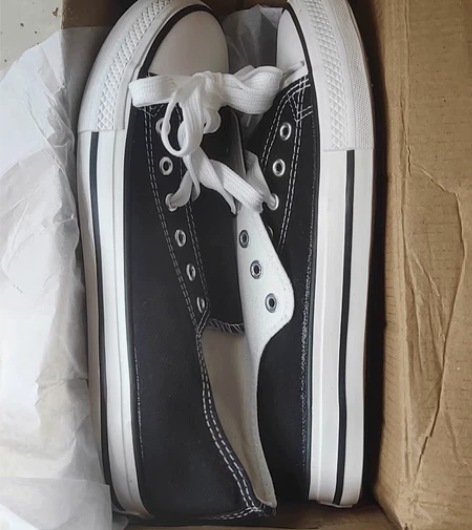 全新未穿春季新款帆布鞋女潮透气休闲布鞋潮流...