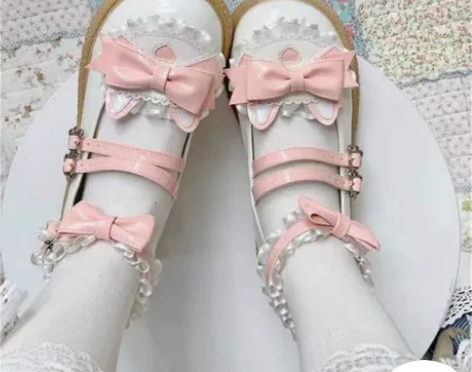 大头娃娃鞋日系鸳鸯款小皮鞋女洛丽塔鞋jk鞋...