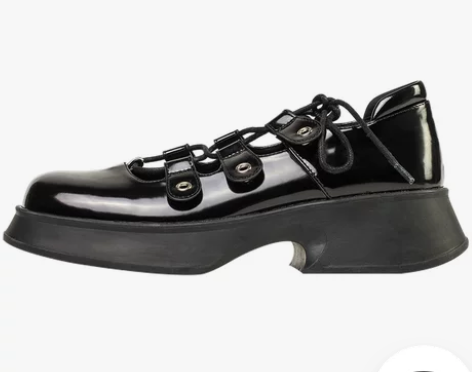 ?「妙侣」甜酷玛丽珍粗跟单鞋厚底2022年...