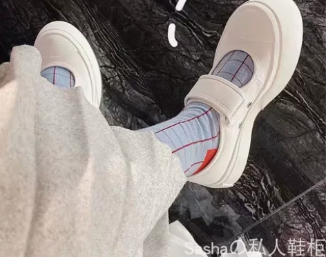 Mona同款厚底玛丽珍鞋2021新款魔术贴...