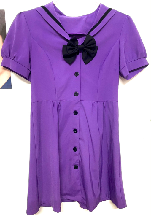 少女紫学院风连衣裙,几乎全新,首页满40包...