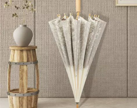 16骨中国风复古文艺古风ins长柄雨伞晴雨...