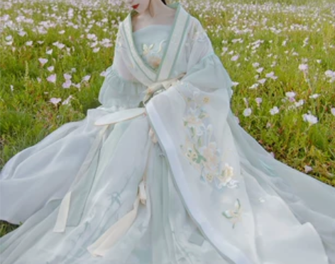 魏晋汉服 汉服魏晋雁妃翎原创十二花神系清茶...