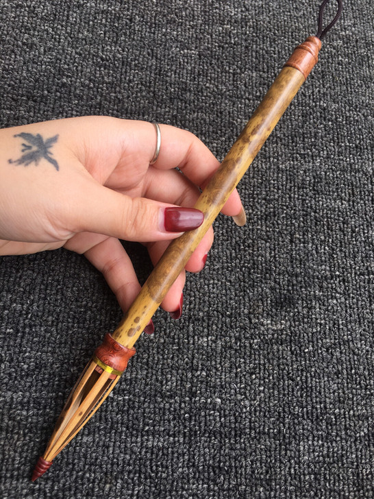 湘妃竹纯狼毫毛笔，口径0.7厘米，出峰2....