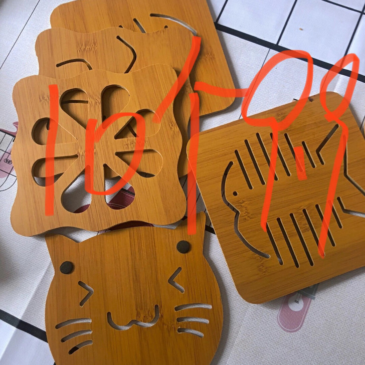 10个只需9.9木质隔热垫餐桌垫防滑锅垫创...