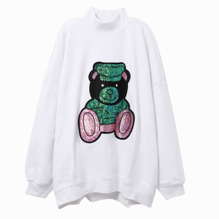 祖艾【闪光熊】时尚季幻彩闪亮小熊公仔卫衣