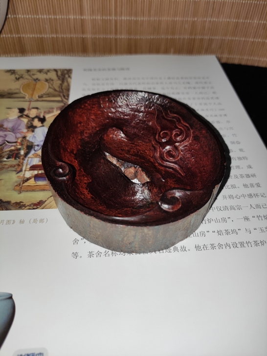 印度小叶紫檀拆房老料祥云香座摆件