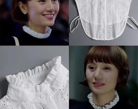 假领子女毛衣装饰荷叶边立领半身娃娃领秋冬春...