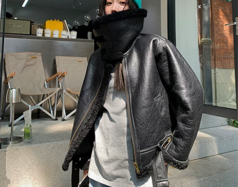 付智恩 长岛冰茶 进口美利奴皮毛一体外套女...