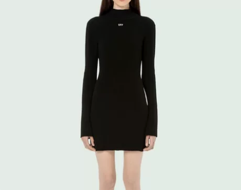 明星同款欧美时尚百搭喇叭长袖连衣裙女秋冬新...