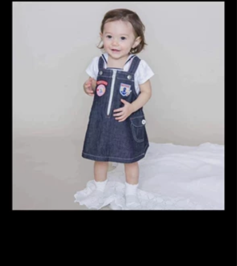 mikihouse 海军风 牛仔背带裙 全...