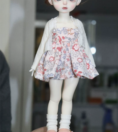 bjd六分娃衣洋服装 可爱小清新田园风奶裙...