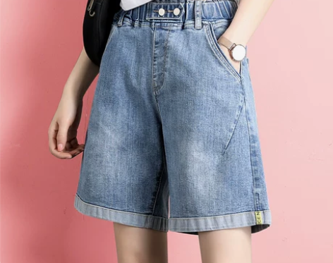 高腰牛仔短裤女夏季牛仔2021年新款大码宽...
