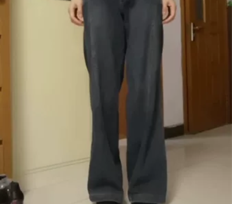 阔腿直筒藏蓝牛仔裤中低腰女裤超级显腿长 1...