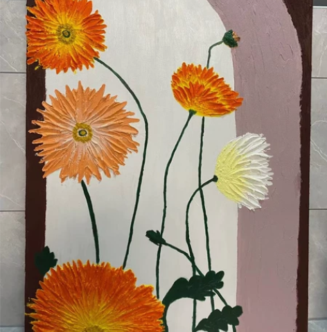 背景装饰画《 新禧》—无框画  实木内框工...