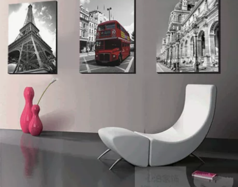 8折宜家风无框画 巴黎铁塔 黑白伦敦街景 ...