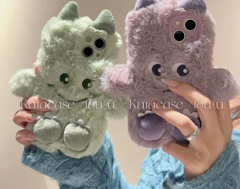 kaia 毛绒小怪兽适用苹果14pro m...