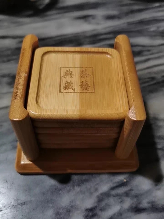 杯垫，竹制圆形杯托，套组套装茶杯隔热垫，功...