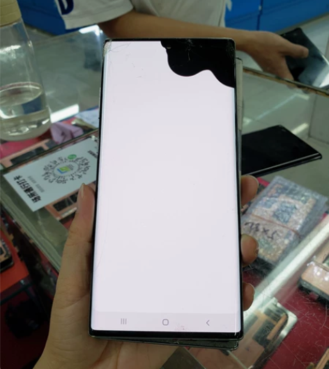 三星n10+带框屏幕总成，大漏液，面爆，临...