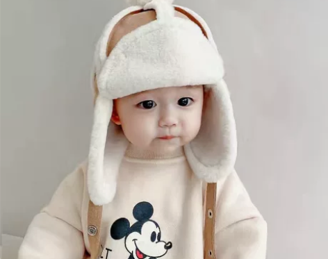 宝宝冬天帽子加厚防寒婴幼儿雷锋帽男女童羊羔...