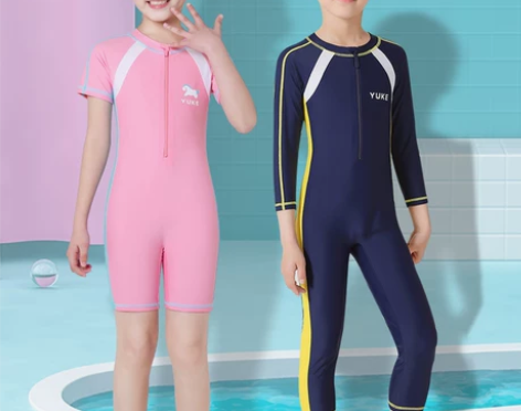 儿童泳衣男女童连体防晒速干游泳衣小中大童2...