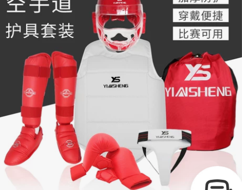 空手道护具 空手道护具儿童银盛成人全套面罩...