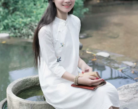 文艺复古立领旗袍女改良汉服七分袖禅意中国风...