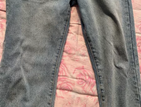 美式复古水洗浅色直筒牛仔裤男ins潮牌宽松...