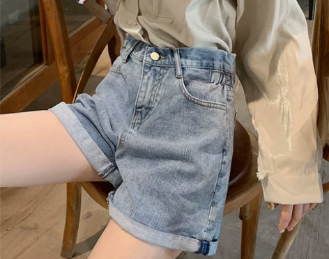 ?【折扣价】牛仔短裤女高腰2019新款外穿...