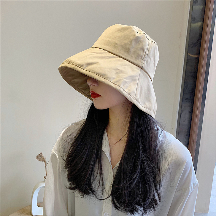 网红款日系遮脸夏天大檐渔夫帽子女夏季韩版百...