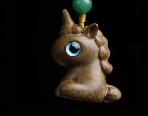 店铺清仓  绿檀动物创意钥匙扣挂件独角兽手...