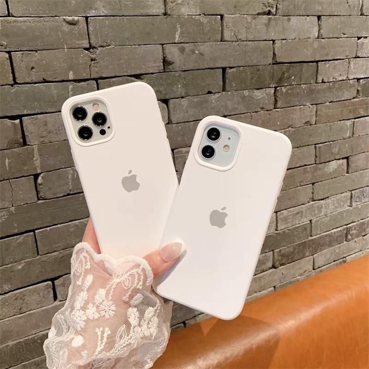 纯白色苹果iphone12液态硅胶手机壳1...