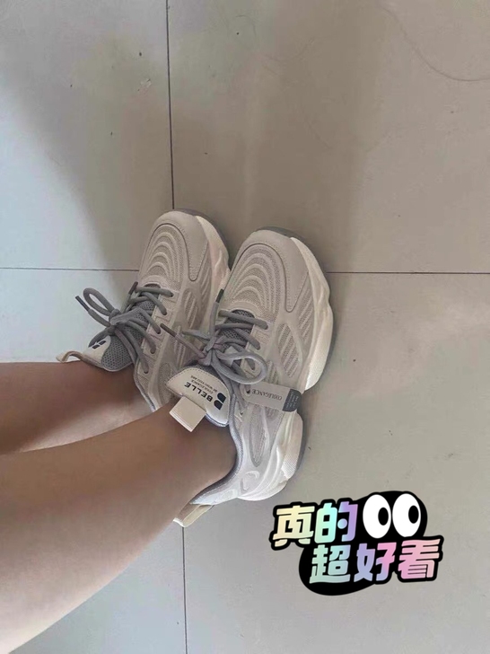 百丽小虎牙老爹鞋女2021秋新厚底网面运动...