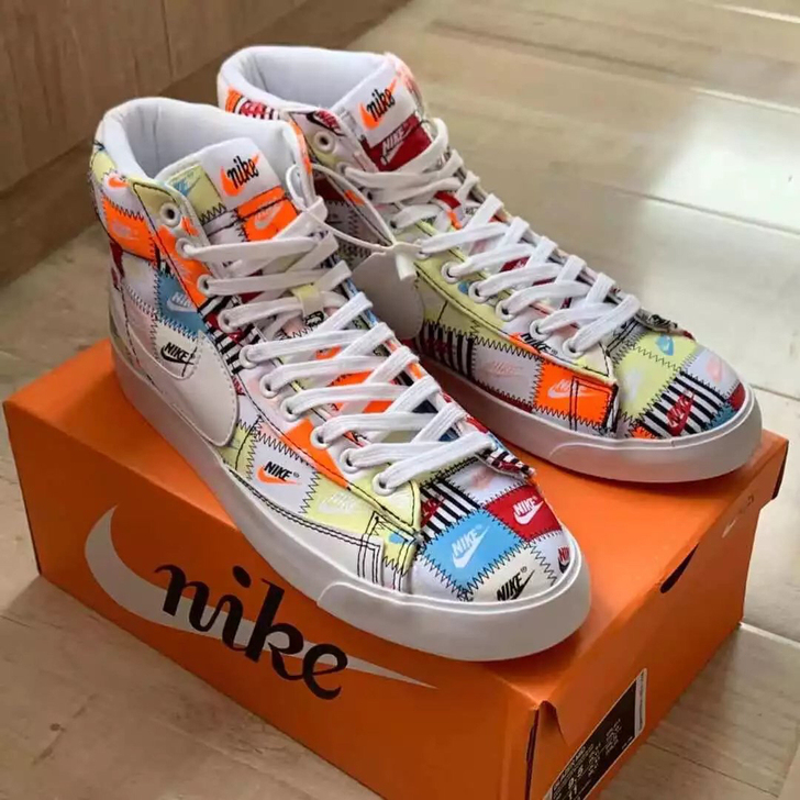 开拓者nike高帮鞋拼接彩图