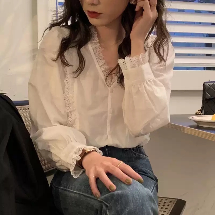 【风尚价】白色衬衫女新款2021年设计感小...
