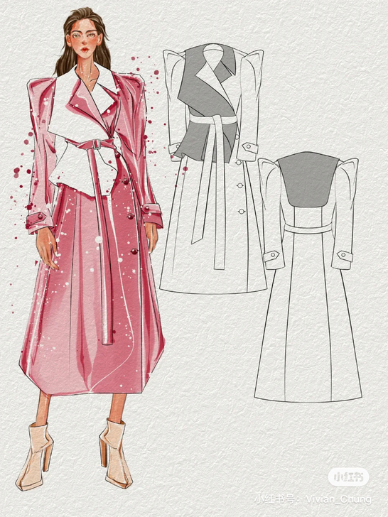 服装设计作品集/效果图/灵感版/廓形/面料...