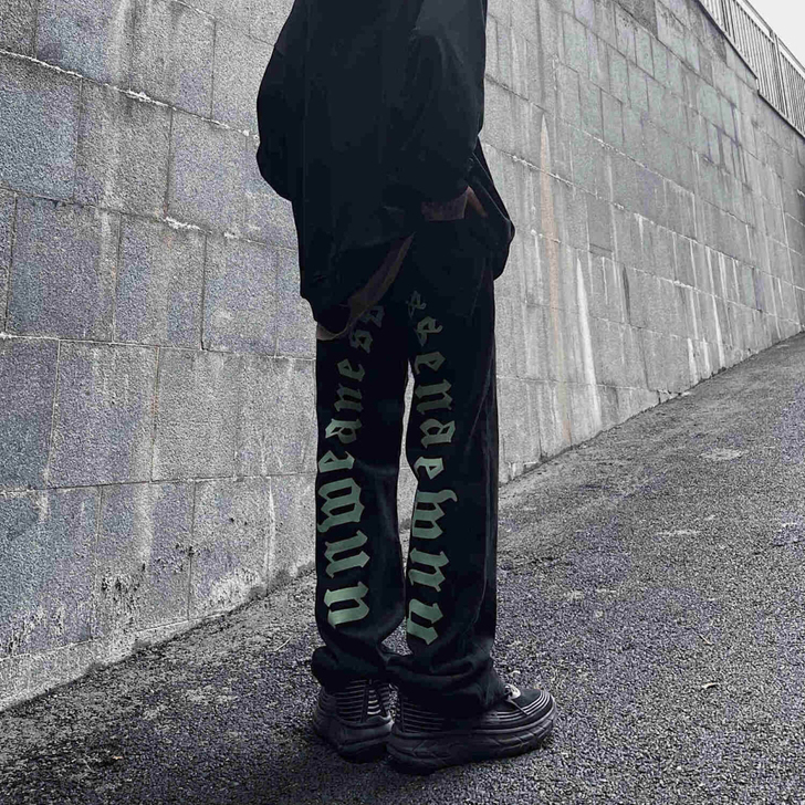 自制高街印花牛仔裤男潮牌ins欧美街头嘻哈...